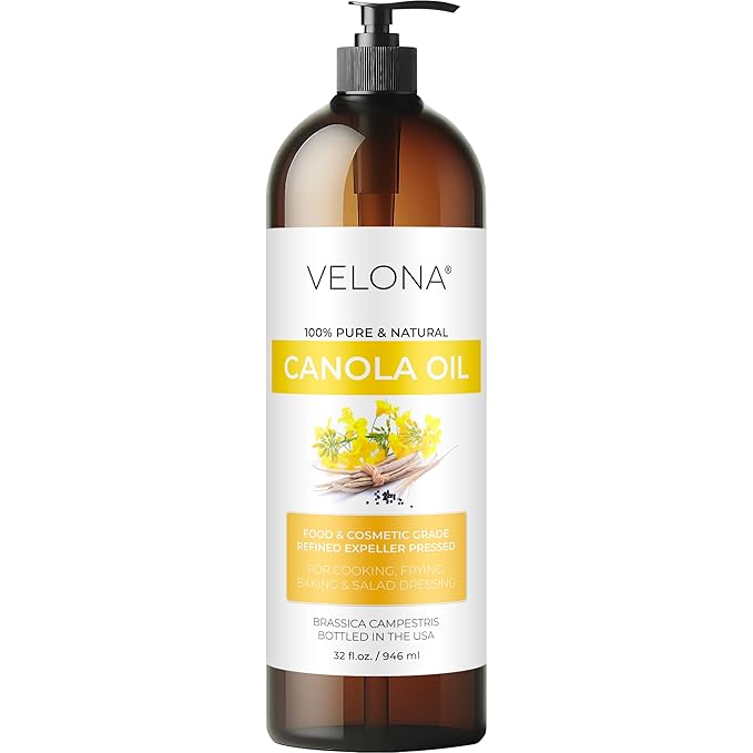 velona Canola Seed Oil 32 fl oz | 100% Pure and Natural Carrier Oil | Refined, Expeller pressed |