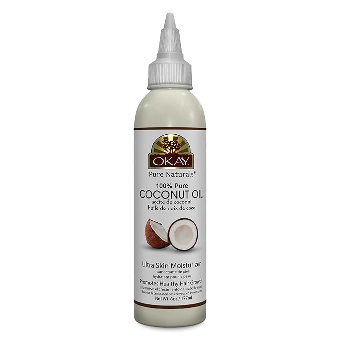 Okay 100% Pure Coconut Oil for Hair & Skin - Coconut Oil for Women & Men, Perfect for Body & Face