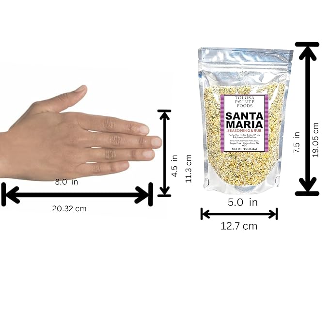 Tolosa Pointe Santa Maria Seasoning & BBQ Rub, 12 Oz, Sugar Free, Gluten Free, for Tri Tip, Pork