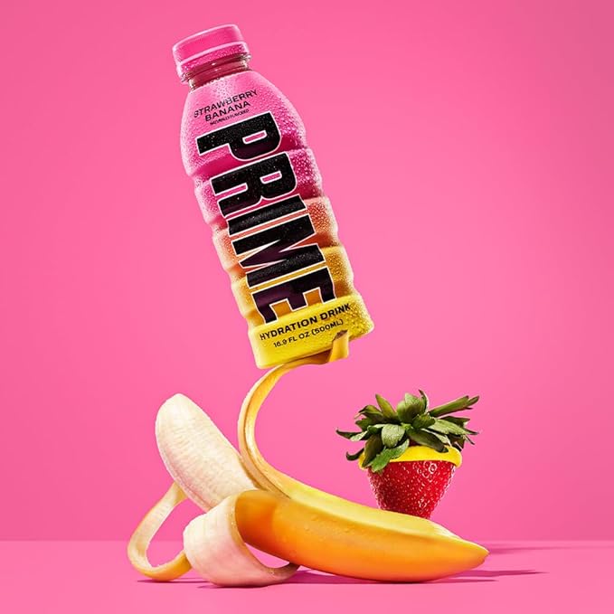 PRIME Hydration STRAWBERRY BANANA, Sports Drinks, Electrolyte Enhanced for Replenishing Fluids