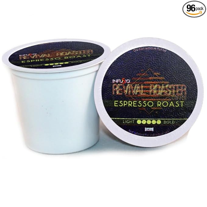InfuSio Coffee Pods – 96 Count, Espresso Roast (Dark Roast Coffee) Single Serve Coffee Pods for