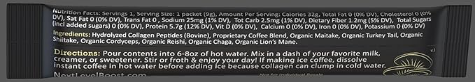 Original Organic mushroom Instant Coffee - 10 x 9g Packets - Healthy Coffee alternative and
