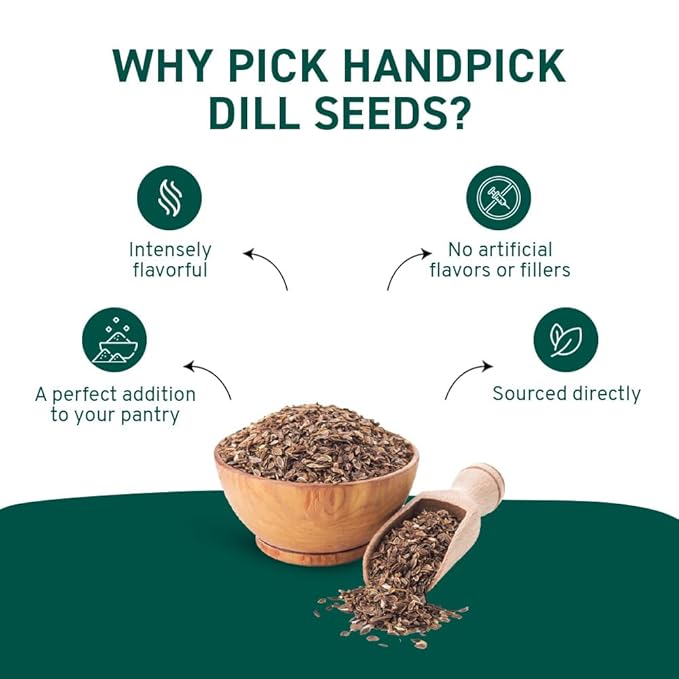 HANDPICK Dill Seeds (397g/14oz) Non GMO, Gluten Free, 100% Raw, Sourced from India, For Cooking