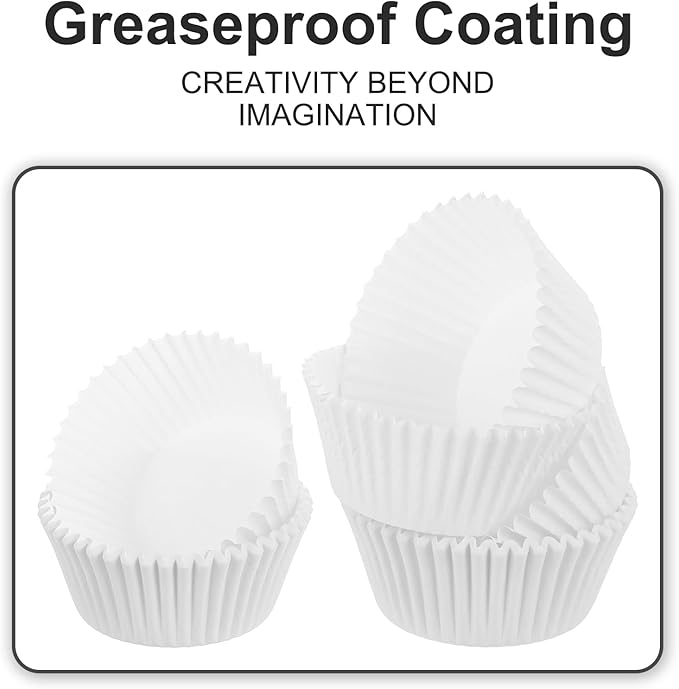uxcell 300 Pcs Cupcake Liners, Muffins Paper Baking Cups Wrappers Standard Greaseproof for Baking