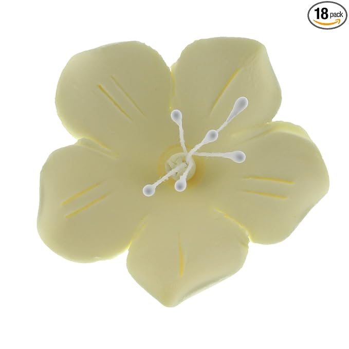 Global Sugar Art Fruit Blossom Sugar Cake Flowers, Yellow, Large, 18 Count by Chef Alan Tetreault