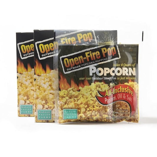 All in One Popcorn Packs - Wabash Valley Farms All Inclusive Popping Kits, Open Fire Pop, Popcorn