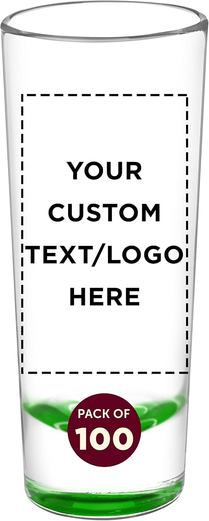 Custom Cordial Shooter Shot Glasses 2 oz. Set of 100, Personalized Bulk Pack - Great for Birthdays