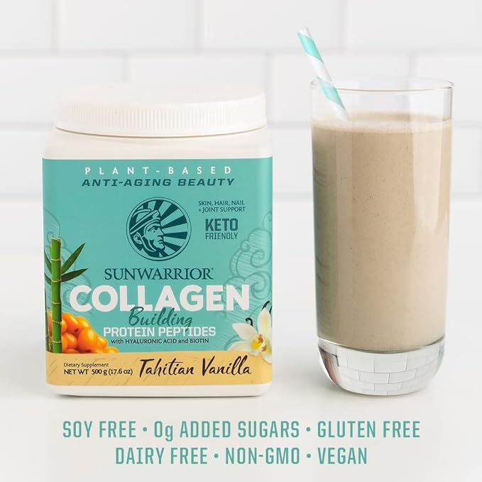 Vegan Collagen Protein Powder Plant-based | Hyaluronic Acid Minerals Biotin Soy Free Dairy Free