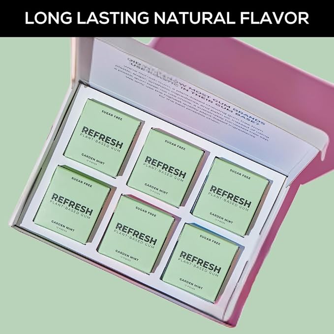 Refresh Gum, Xylitol, Natural, Sugar Free, Long Lasting, Plastic Free, Natural Flavors & Organic