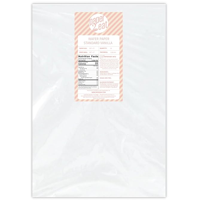 Printable Edible Wafer Paper Sheets from paper2eat (0.30 mm - 25 sheets/Vanilla)