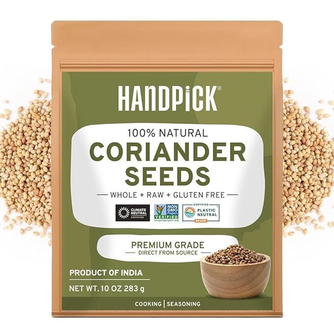 HANDPICK Whole Coriander Seed (283g/10oz) Premium Grade | Pure & Flavorful Coriander Seeds - Indian