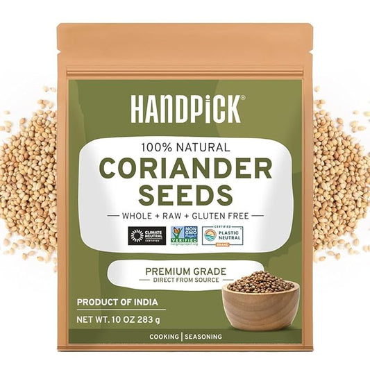 HANDPICK Whole Coriander Seed (283g/10oz) Premium Grade | Pure & Flavorful Coriander Seeds - Indian