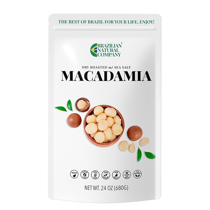 Macadamia Nuts 24 oz, Stand Up Pouch – Rich in Omega 3, Vitamins and Minerals – Natural Source of