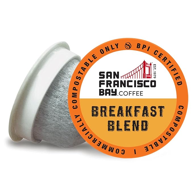 San Francisco Bay Compostable Coffee Pods - Breakfast Blend (80 Ct) K Cup Compatible including