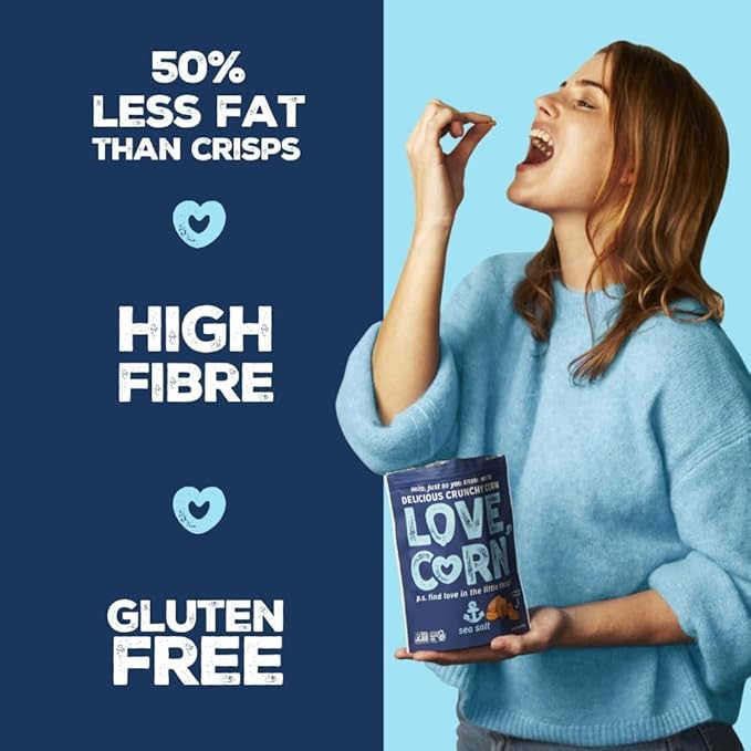 LOVE CORN Sea Salt 16oz x 1 Bag - Delicious Crunchy Corn - Healthy Family Snacks - Gluten Free