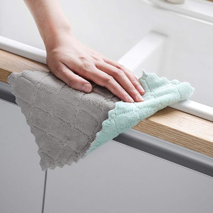 kimteny 12 Pack Kitchen Cloth Dish Towels, Premium Dishcloths, Super Absorbent Coral Velvet