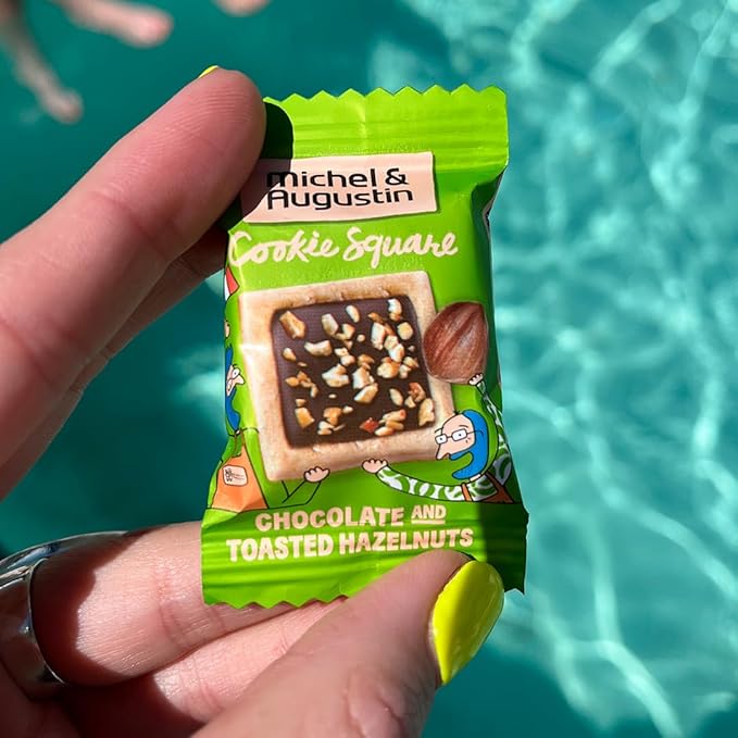 Michel et Augustin Cookies, Individually Wrapped Snacks, Gourmet Milk Chocolate & Hazelnut