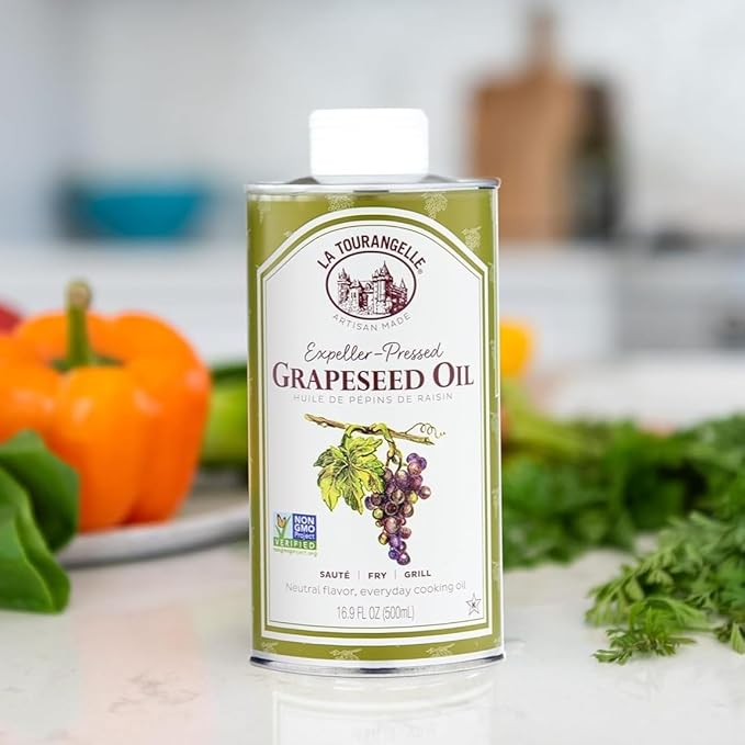 La Tourangelle, Expeller-Pressed Grapeseed Oil, High Heat Neutral Cooking Oil, Cast Iron Seasoning