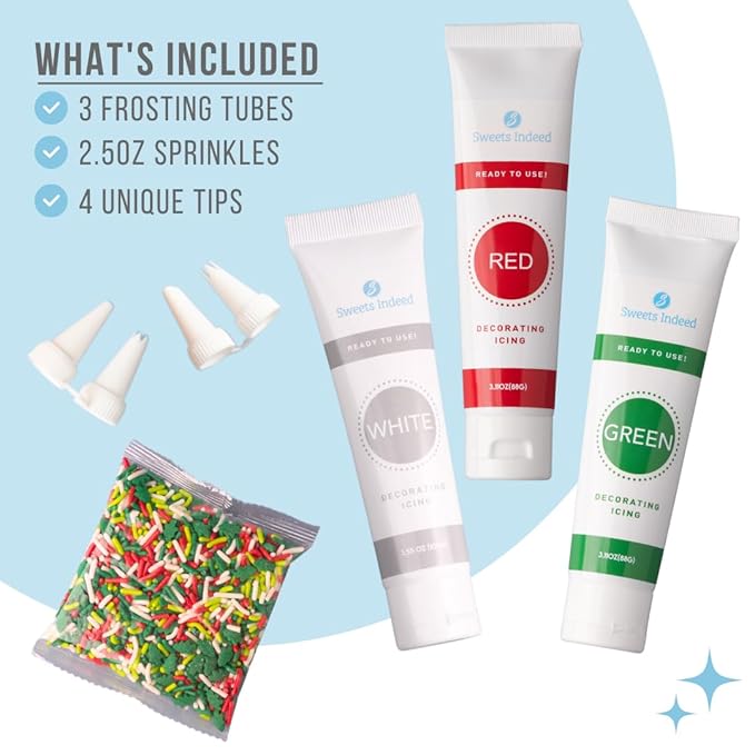 Sweets Indeed Frosting Kit plus Sprinkles Frosting Tubes nozzles 11.71 ounces Perfect for baking