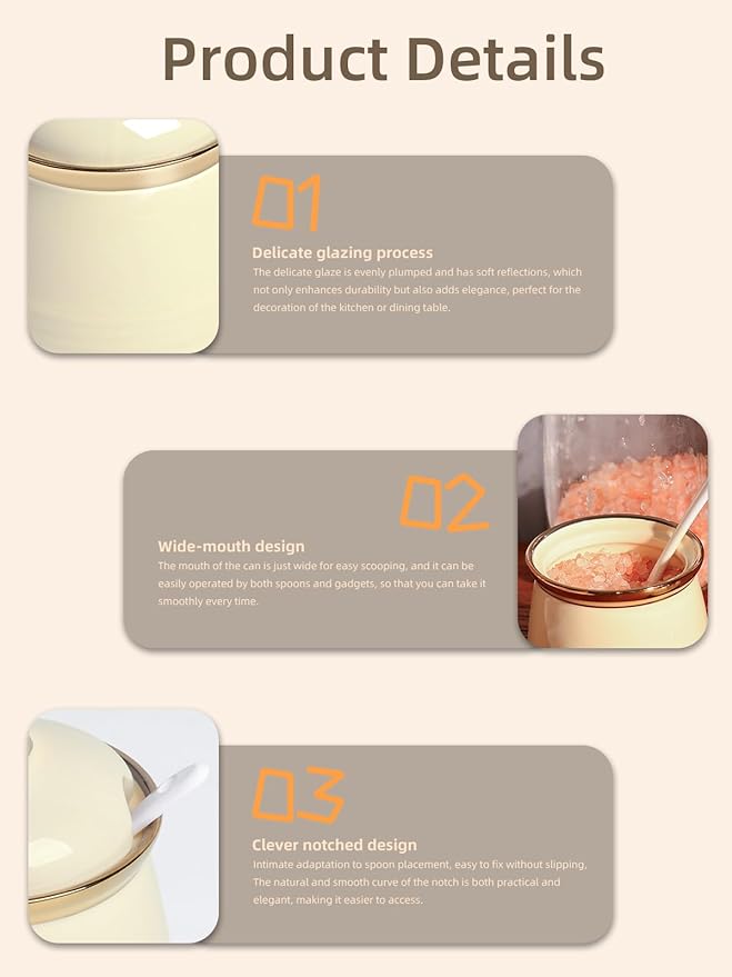 HAOTOP 12oz Sugar Bowl with Lid and Spoon,Simple Ceramic Sugar Jar Sugar Container Sugar Dispenser