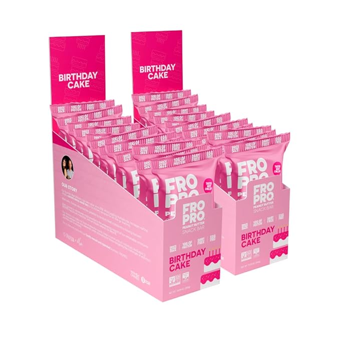 FROPRO Plant Protein Snack Bars - Plant Based Protein Bars, All-Natural, Gluten, Dairy, & Soy Free