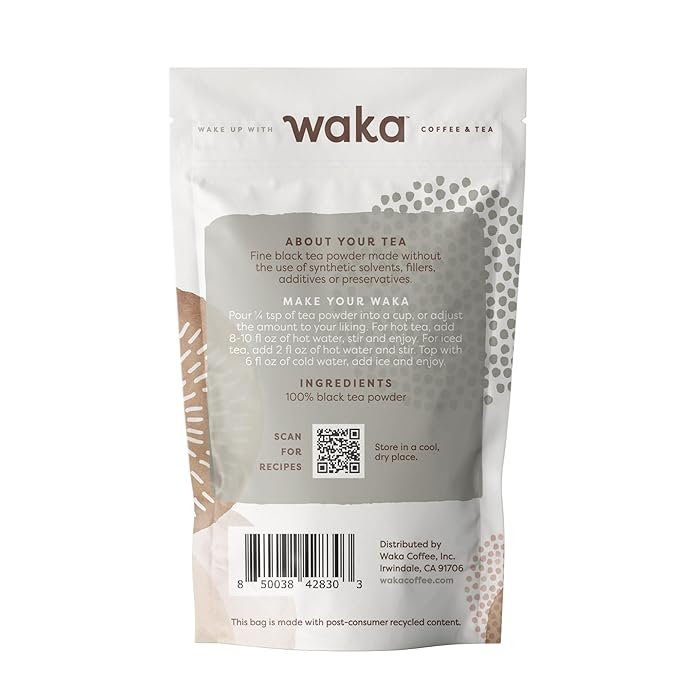 Waka Instant Black Tea Mix, Kenyan - 100% Tea Leaves, No Additives, Unsweetened Sample/Travel Size