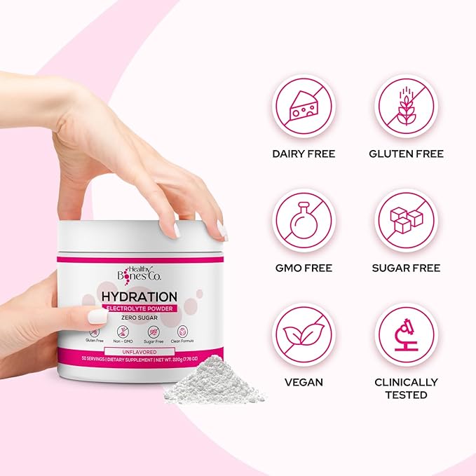Sugar-Free Electrolyte Powder Drink Mix Fast Hydration Naturally Sweetened with Organic Monk Fruit
