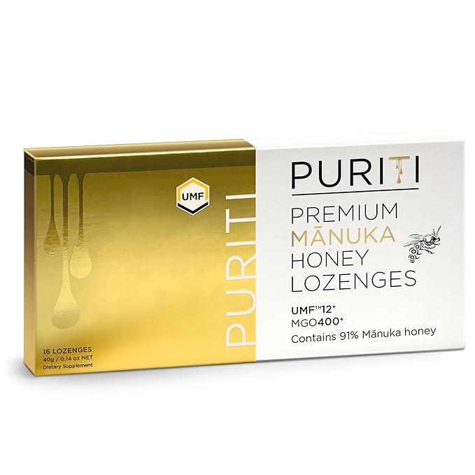 PURITI Premium Manuka Honey Lozenges High Potency - Sugar Free Drops | Genuine New Zealand Raw
