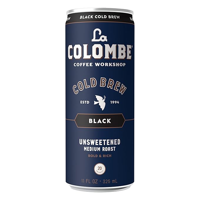La Colombe Coffee, Cold Brew Black, Unsweetened, 11 fl oz Cans (Pack of 12), Coffeehouse Quality