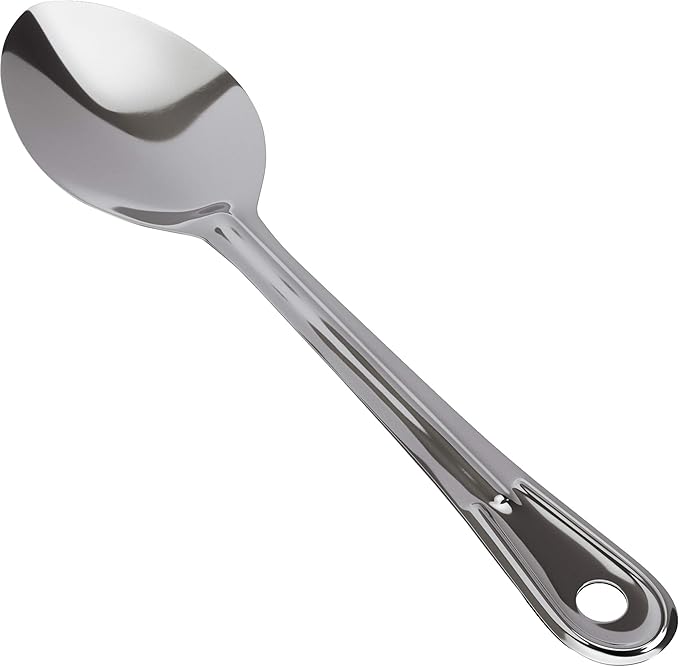 Super Strong, Ergonomic 11 in Serving Spoon 1 Pk. Big, Solid Stainless Steel Spoons for Cooking