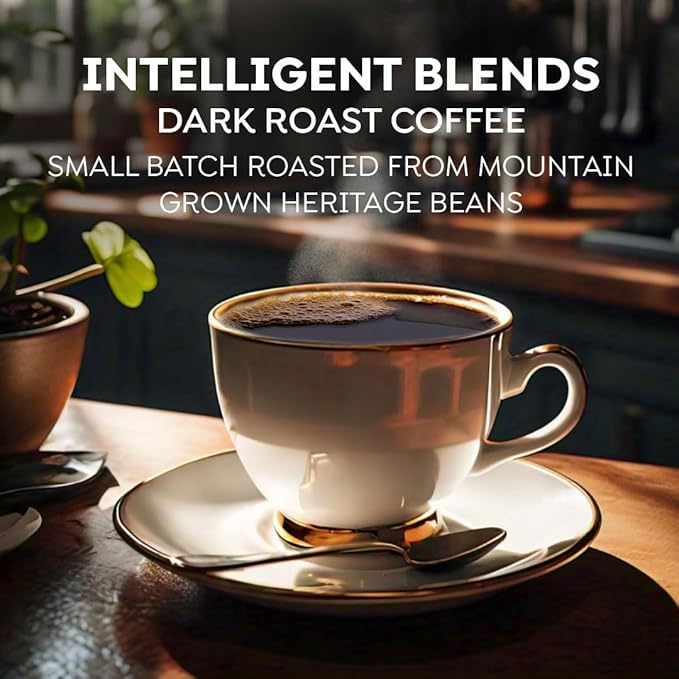 Intelligent Blends Dark Roast Coffee Pods, 100 ct, Recyclable Single Serve Pods – 100% Arabica