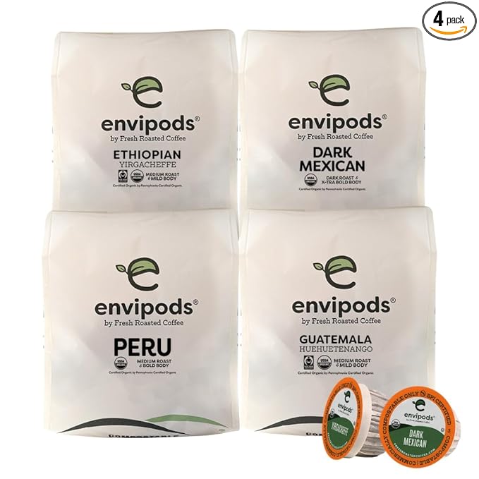 Fresh Roasted Coffee, Organic Mold & Myco 3rd Party Tested, Variety Pack, USDA Organic, Kosher |
