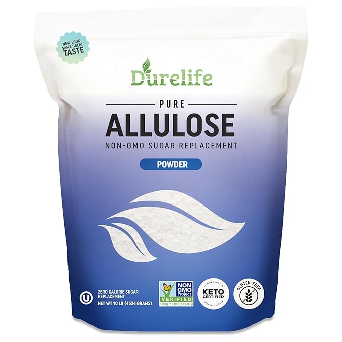 Durelife Allulose sweetener, 10 lb 100% Pure No Erythritol powdered Sugar Substitute, NON-GMO