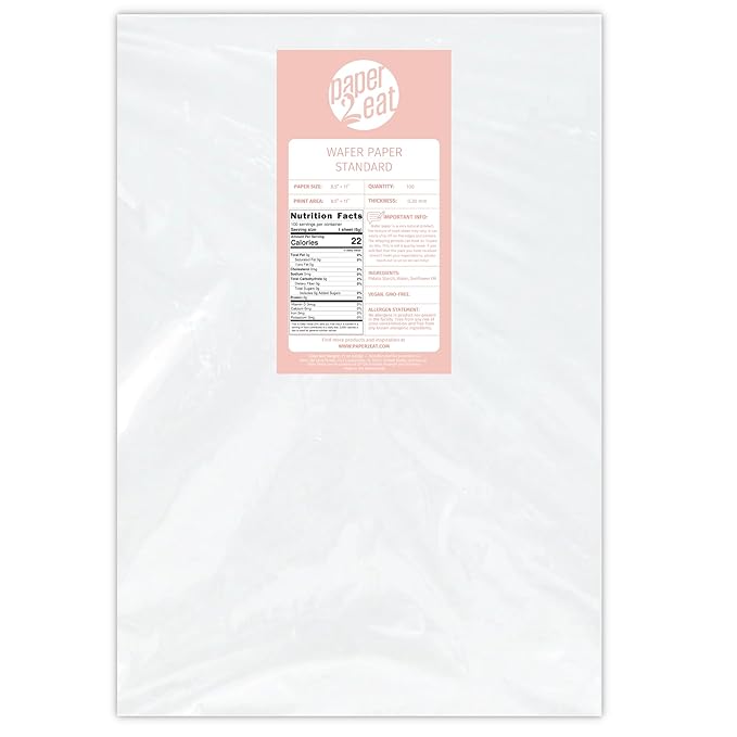 Printable Edible Wafer Paper Sheets from paper2eat (Standard (0.30 mm - 100 sheets))