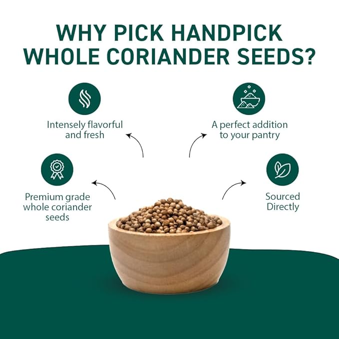 HANDPICK Whole Coriander Seed (283g/10oz) Premium Grade | Pure & Flavorful Coriander Seeds - Indian