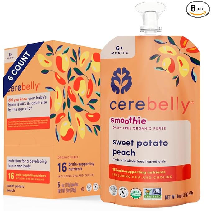 Cerebelly Organic Baby Food Pouches ??Dairy Free Smoothies for Toddlers | No Added Sugar, Fiber