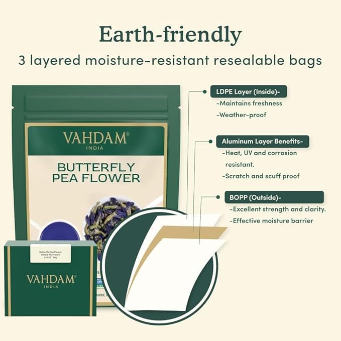 VAHDAM, Butterfly Pea Flower Tea (1.76oz) 100+ Cups | Delicate & Earthy | Vacuum Sealed for