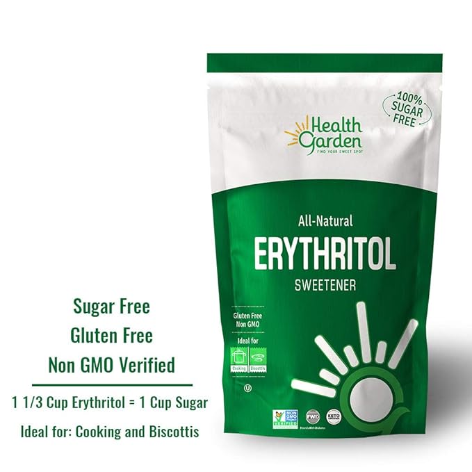 Health Garden Erythritol Sugar Free Sweetener - All Natural - Non GMO - Kosher- Keto Friendly (48