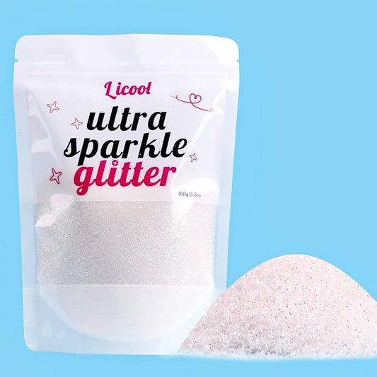 100g/3.5oz Pack Iridescent Rainbow Fine Glitter for DIY Craft, Extra Fine Glitter for Epoxy Resin