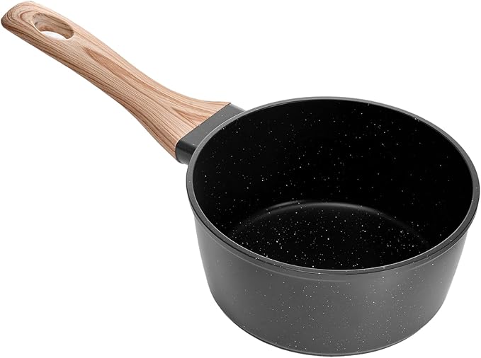 VEVOR 1.5 QT Saucepan, Nonstick Saucepan with Tempered Glass Lid, Multipurpose Cooking Sauce Pot