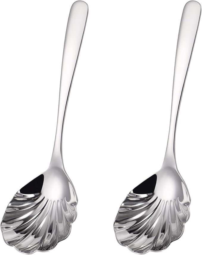 Large Serving Spoon,9" Serveware Spoons Set,Stainless Steel Catering Serving Utensils for Party
