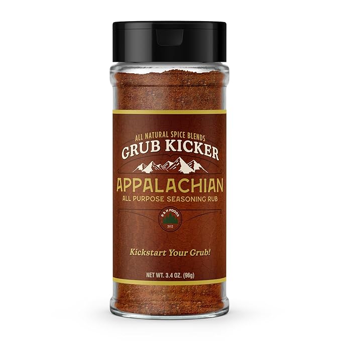 Grub Kicker Appalachian All Purpose Seasoning- 3.4 oz Bottle - All Purpose Seasonings for Cooking