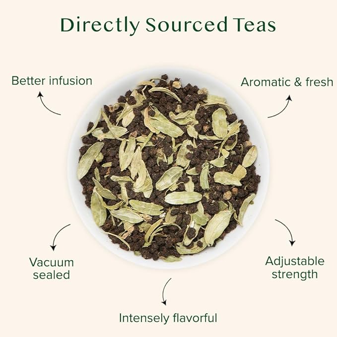 VAHDAM, Cardamom Chai Tea Loose Leaf (50 Cups,3.53 oz)  India's Traditional Cardamom Tea | Spiced