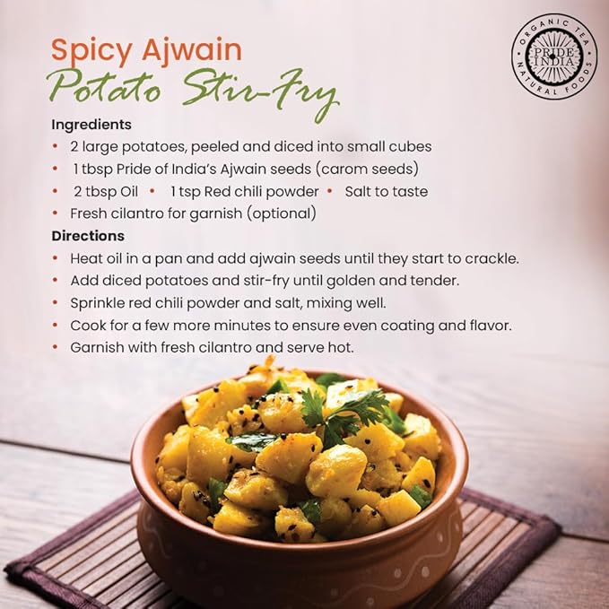 Pride of India – Ajwain Seed Whole – Gourmet Carom Seeds – Flavoring agent for Savory Dishes