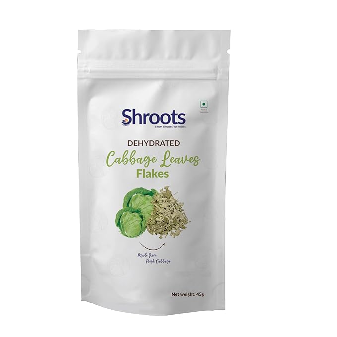 SHROOTS Dehydrated Cabbage Flakes ??Air-Dried, Gluten-Free Dried Cabbage Vegetables with Natural