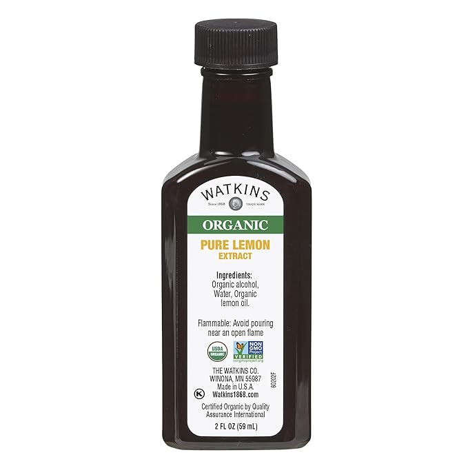 Watkins Organic Pure Lemon Extract, 2 oz., 12Count