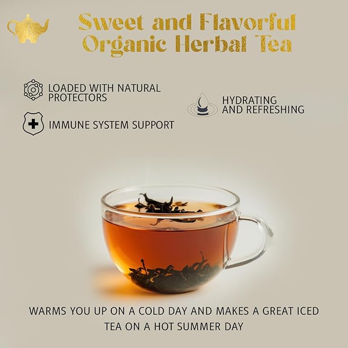 Blueberry Bliss Tea, Organic Loose Leaf Herbal Tea – Real Fruit, Summer Juice, Caffeine-Free