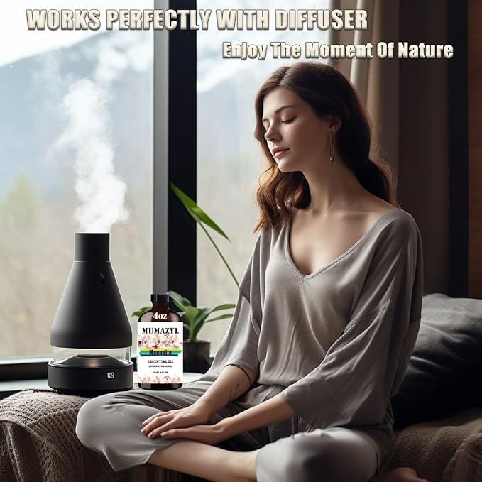 Magnolia Essential Oil, Magnolia Oil 4 Fl Oz 120ML for Diffuser Humidifier Yoga Cleaning DIY Candle