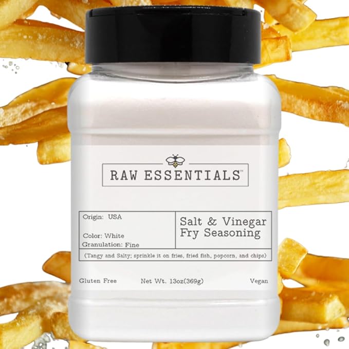 Raw Essentials Salt and Vinegar Fry Seasoning, Gourmet Fries Seasoning - Great on Fries, Fried