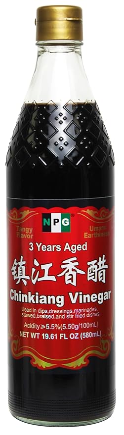 NPG Chinkiang Vinegar 19.61 Fl Oz (580ml), 3 Years Aged Zhenjiang Black Rice Vinegar, Naturally